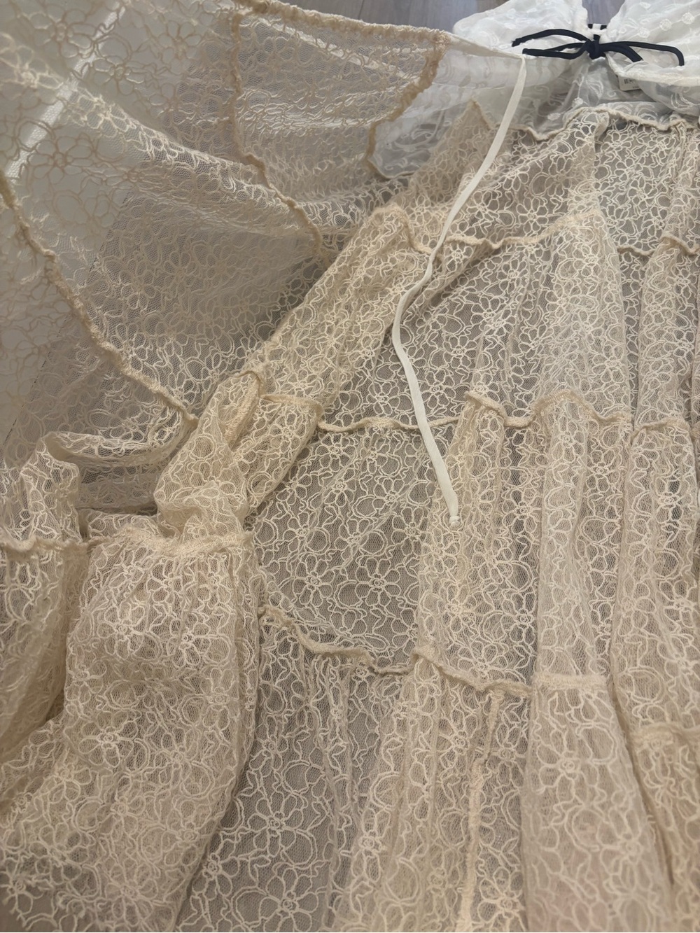 Free People Selena Maxi Top - Sheer Cream Lace - Picture 9 of 16